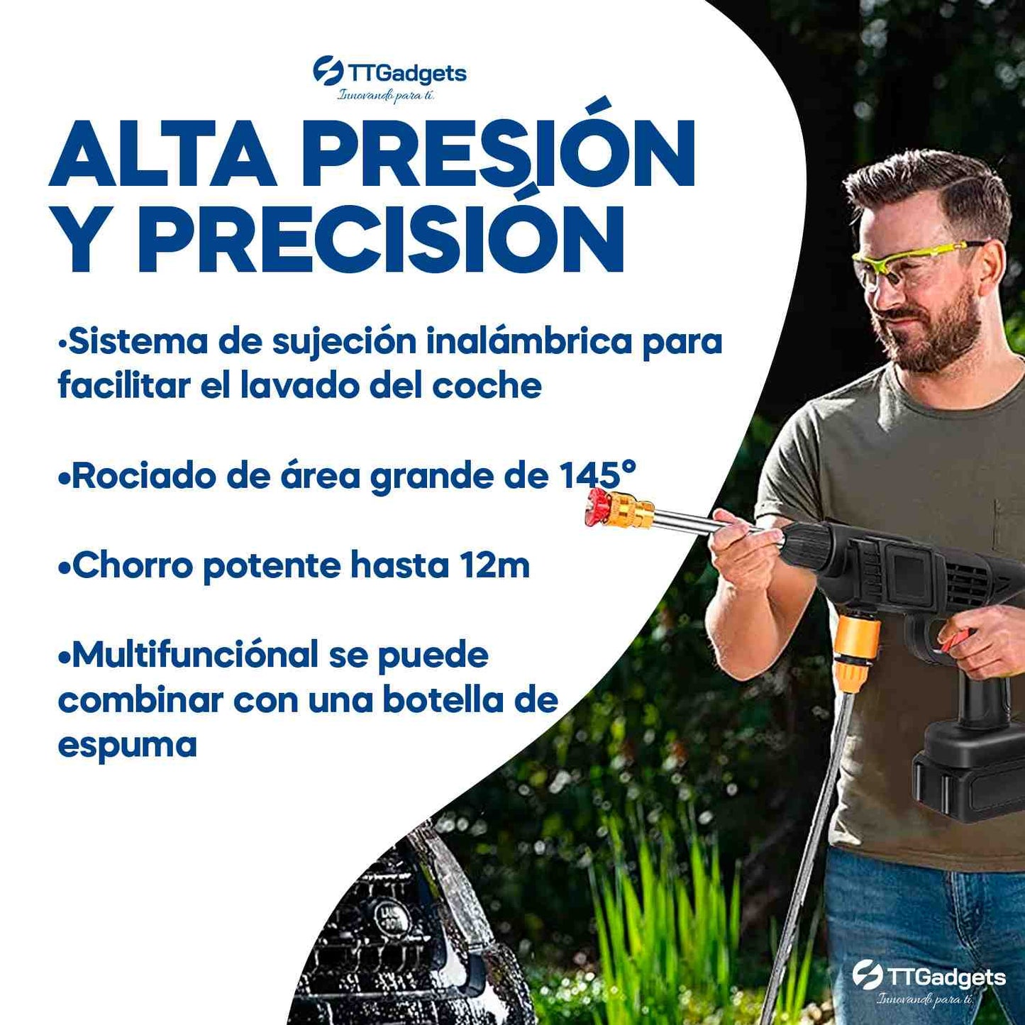 Pistola Hidrolavadora de alta potencia y presión